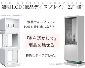 透明LCD（ 液晶ディスプレイ）は、 液晶ディスプレイに映像を映し出しながら、 奥を透かしてみることができる特殊なディスプレイです。